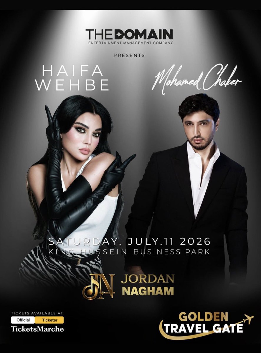 haifawehbe_news's tweet photo. 🔴 تستعدّ الديڤا #هيفاء_وهبي لإحياء أقوى حفلات #الأردن يوم السبت ١١ يوليو ٢٠٢٦ بمشاركة الفنان محمد فضل شاكر  😍🇯🇴🔥
@HaifaWehbe https://t.co/HXOlPGHJDm