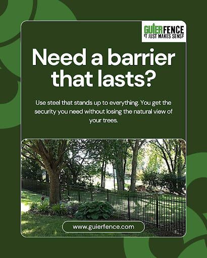 GuierFenceCo's tweet photo. Get the best security in Kansas City without hiding your beautiful summer view. A durable steel ornamental fence stands up to the elements and keeps your family safe while perfectly showcasing your landscaping. 

#GuierFence #KC #FencingNeeds https://t.co/HNj7AeMpG9