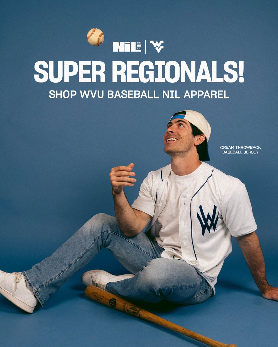 WVUNILStore's tweet photo. What a scene all weekend!! Let's do it again, @WVUBaseball 

Wanna support the guys directly? @nil_store gear does that with jerseys and custom tees

Shop it all at the link ⬇️ https://t.co/14giyEzDp0