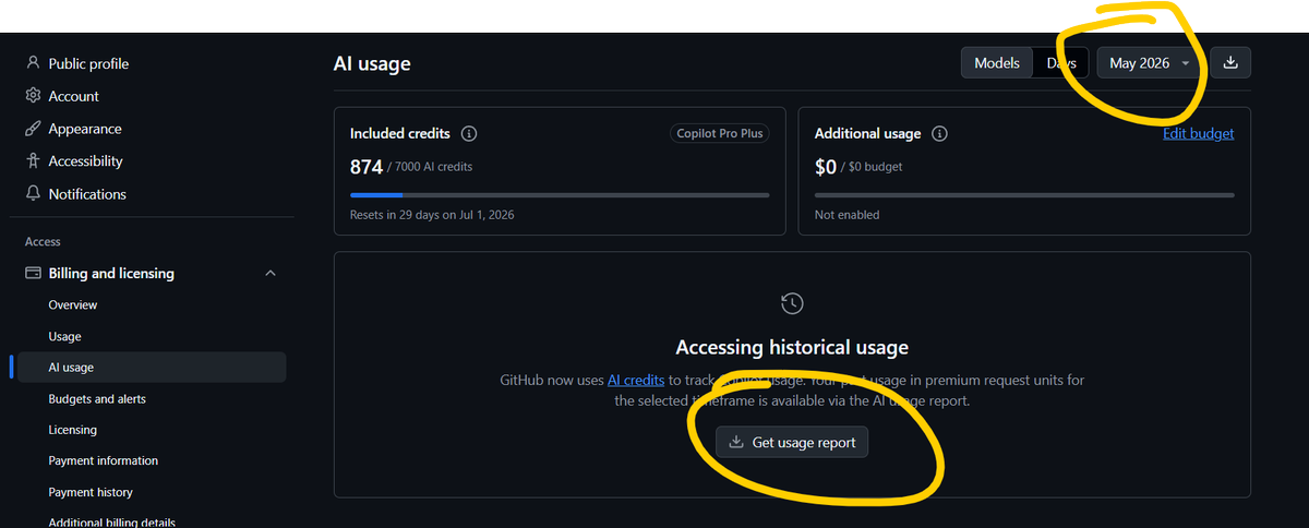 ACiszewski_'s tweet photo. @rembru Please try: 
Ai Usage -> select previous month -> Get usage report -> Last month -> Email me... then upload csv 

https://t.co/RiLrTS8VuF https://t.co/J64B3OThGs