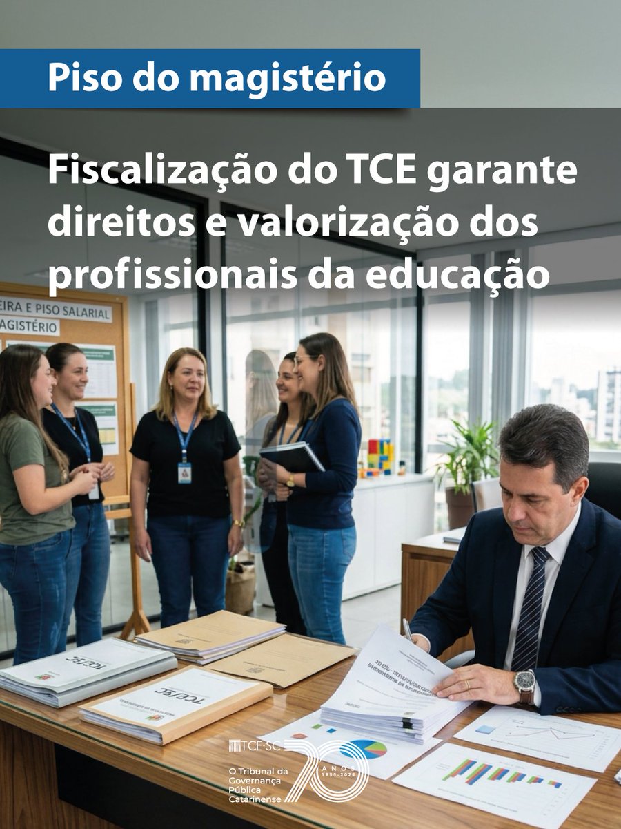 TCE_SC's tweet photo. A atuação do TCE/SC assegurou que os profissionais do magistério da rede municipal de Curitibanos recebam o piso salarial nacional e tenham seu plano de carreira efetivamente atualizado.

Leia mais: https://t.co/yuhlS36gI9 https://t.co/PD4I51B9hv