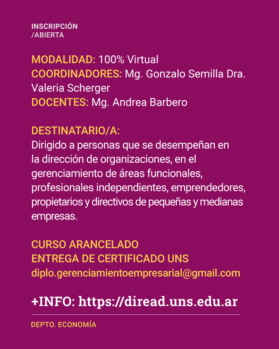 direaduns's tweet photo. 🚀 ¿Tu organización planifica… o solo apaga incendios?

Ya está abierta la inscripción al curso “Planeamiento Estratégico” de la UNS, una propuesta para fortalecer la toma de decisiones, definir objetivos y construir estrategias sostenibles.

https://t.co/TcCWFUpzBv https://t.co/cTpH46lmYq