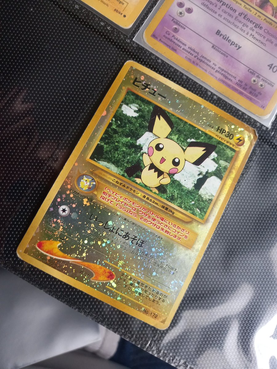 Samprdc's tweet photo. (Jour 1)

Je commence la trend avec ce pichu, je vais essayer de vous montrer des cartes original qui me tiennent a cœur. https://t.co/ozoBn4Gy9c