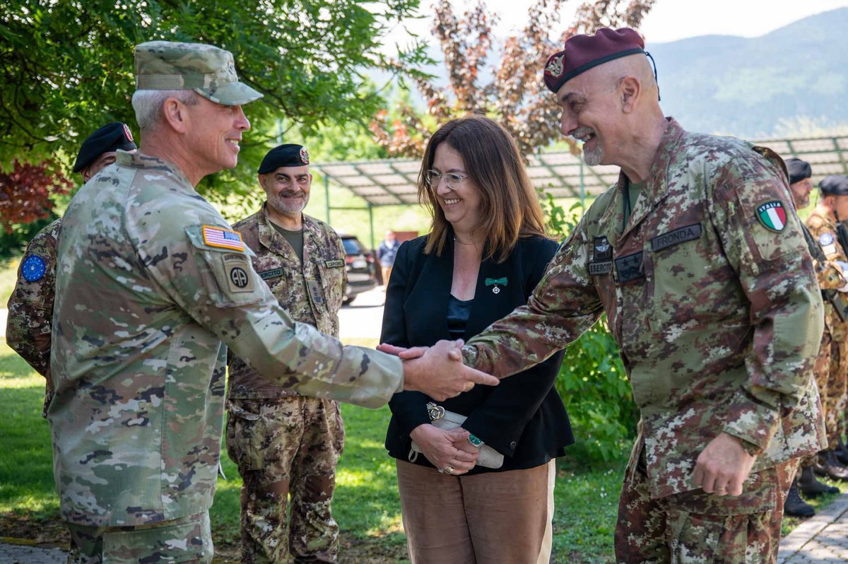 natobih's tweet photo. #NHQSa Commander Brig. Gen. James Fowler joined @euforbih Commander Maj. Gen. Maurizio Fronda to celebrate Italian National Day in the Memorial Garden at Camp Butmir. https://t.co/fIts5kHFXW