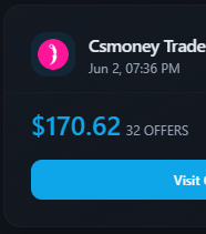 skinstrack's tweet photo. CS MONEY Market &amp; Trade are now fully integrated. 💙

You can compare CS2 skin prices against 34 tracked marketplaces and access the data directly through our API.

We're constantly expanding coverage to give traders and developers the most complete view of the market data. https://t.co/bzFEC1V6Ku