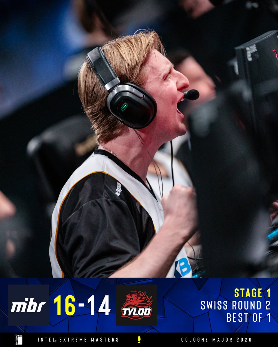 IEM's tweet photo. .@MIBR send @tyloogaming down to the 0-2 bracket after winning Nuke in overtime

#IEM https://t.co/texHR3I17q