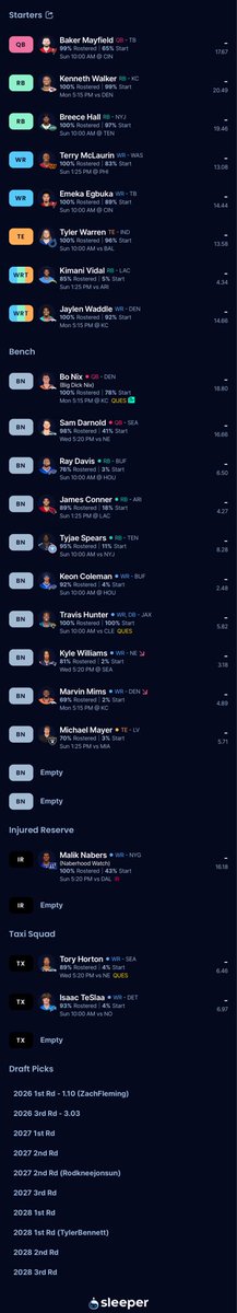 Bejar15's tweet photo. @TopDynastyTakes Currently have an offer on the table, Judkins for Walker https://t.co/r1Ouyp8xP1