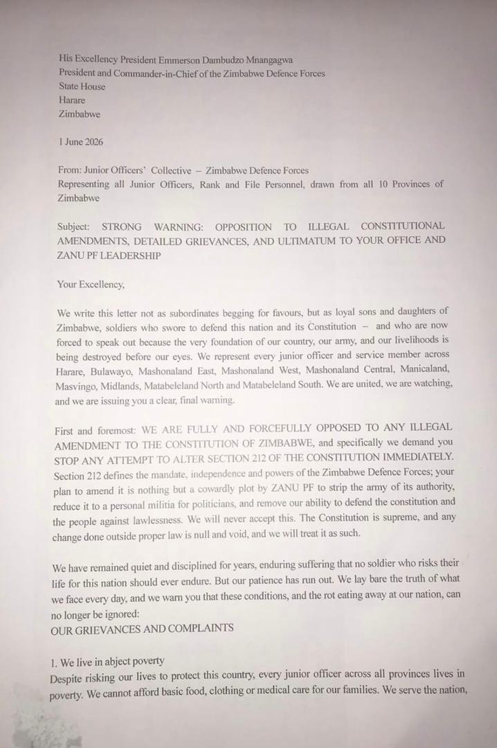 kerinamujati's tweet photo. well done Zimbabwe National Army junior officers,rambai kushandiswa nezvigananda, defend the Constitution , stand with the people ,stand on the RIGHT side of history. Zimbabwe belongs to its people not Emmerson Dambudzo Mnangagwa,Vene,Zvigananda, Wikinero, Tungwarara or Tagwirei? https://t.co/ipFrXwDR5X