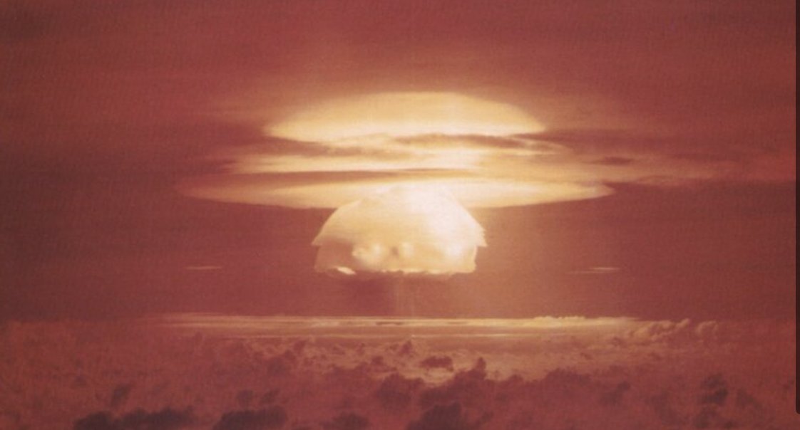 wanted4mogging's tweet photo. i am endlessly fascinated by nuclear detonation footage

i have a morbid infatuation with them, i think that nukes are the most magnificent thing humanity ever invented. this is not to moralize them, say they are good or bad, they are just awe inspiring

an egg sac of spiders once hatched in my kitchen. i am nice to spiders, i really am. i am hospitable, i tolerate their presence, i let them live, but this was too much. they invaded my space and they abused my kindness

i picked up my vacuum cleaner and i enacted upon these spiders what could be seen as a genocide, sparing not a single one dangling down from the ceiling. they had just received the gift of life and i had come to end it before they ever even had a chance

"if you are always worried about crushing the ants beneath you won’t be able to walk"

superior beings crush and annihilate inferior beings, this is the law of nature. a superior being can only sympathize with and accommodate the inferior being as far as is convenient to them, as far as their tolerance can extend. ultimately, the small is always at the mercy of the gargantuan. life is hierarchical

what i did to those spiders is beyond their comprehension, one second they were spinning their dragline and the next second they were sucked into a vortex of air and thrown instantaneously into a dust collection bag, and this was where they would lay down and die

you are a person, you are alive, you have hopes and dreams and an entire timeline and branch of unique experiences cascading into the timelines of others, affecting the whole world around you, with boundless potential and a story yet to be written and- it's gone. you didn't even realize it, and now it's gone

in an instant faster than you can even comprehend you were vaporized by a ball of plasma, everything you could have ever been and everything you ever hoped for has ceased to exist; you were there and now you are not. you have been made completely and utterly insignificant

a colossus was summoned in the blink of an eye, his rage painted the sky red shining brighter than even the sun. a plume of smoke larger than a mountain has replaced your surroundings, it happened faster than any living thing can comprehend. a god of destruction has stepped on you and he feels nothing, he doesn't even know you exist

it is not a bad way to die perhaps, it doesn't hurt and you don't even have to experience the fear of the leadup. maybe in the instant before it happened you were experiencing the greatest moments of your life, maybe you died happy

is this better than being stabbed? is this better than being burnt alive? is this better than drowning? 

those deaths are horrifying, they give you time to feel fear and reflect on your existence. "is this really it? is this how i go?" your fear and pain, they affirm your life. the spiders i vacuumed felt no fear, they could hardly even be considered conscious, but when you feel pain and when you desperately try to survive, when your death paints a scene that sparks terror into an observer, you prove you were a being whose life had value

to be robbed of that chance is to be made an insect. the mushroom cloud is a hiker, he is walking his designated route, and you happened to be the ant underneath his boot. you have been humiliated, you have been stripped of your value, you have been made into an inferior being. a superior being has crushed you

the nuclear bomb is the complete trivialization of human life, it is the closest humanity has come to creating a god. for all of its evil i almost see it as the height of human achievement, it is the complete subversion of the natural order. we created the ability to summon a natural disaster, otherwise referred to as an act of God, in a fraction of a millisecond

it is one of our species' crowning achievements