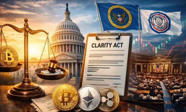 CryptoTagOff's tweet photo. 🟡 The CLARITY Act has just been added to the official U.S. Senate calendar, an important step in its legislative journey!

In practical terms, this means the bill is now eligible for a full Senate vote after already being approved by committee. https://t.co/S4qza4BCie