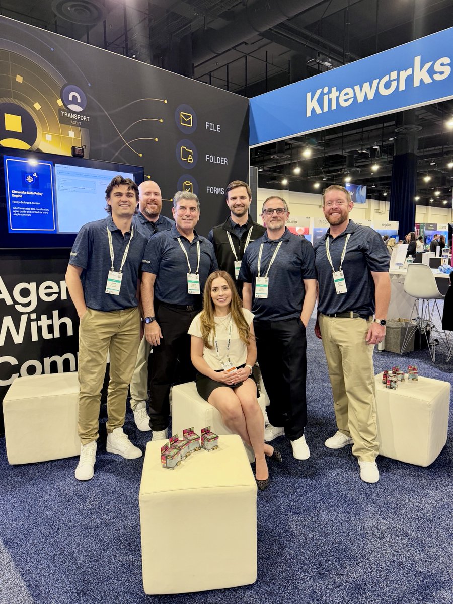 Kiteworks's tweet photo. Day 1 at #GartnerSEC is in the books! From #Kiteworks Tim Freestone, there was no shortage of discussion around AI, governance, and data security. Stop by Booth 203 to see how Kiteworks helps organizations keep agentic AI compliant while protecting their most sensitive data. https://t.co/PETjM4ewmL