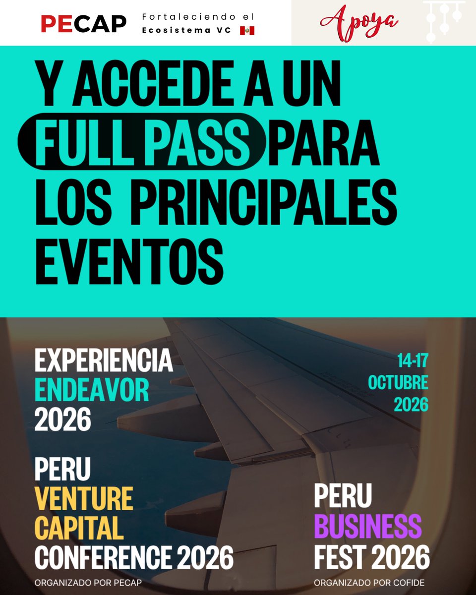 PECAP_'s tweet photo. 🎟️¿Te imaginas vivir toda la Peru Tech Week en Lima?
Asiste a la Experiencia Endeavor Arequipa y participa por un pasaje Arequipa–Lima para ser parte de la semana más importante de innovación y emprendimiento del país.🚀
📅25 de junio
🎟️Registro gratuito: https://t.co/LHQ6aHgKXr https://t.co/d42PtxXFVD