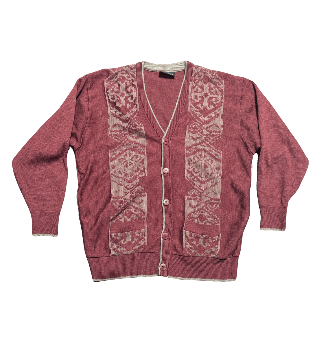 myvintage's tweet photo. Mens 1980s Vintage Gabicci Maroon Pattern Knit Cardigan Size Large
 
https://t.co/L2IvCjRfXz 

#VintageGabicci #80sFashion #ModStyle #80sCasuals #TerraceCulture #MyVintage #VintageCardigan #SustainableFashion #ShopVintage #TrueVintage #RetroMenswear #ScooterBoy #VintageStyle https://t.co/ma5gaC6QXy