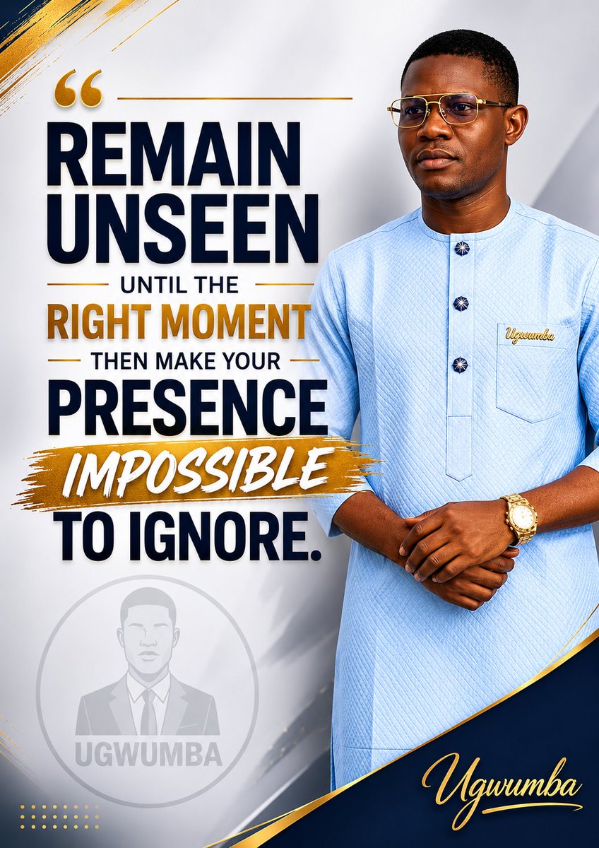 ChNwadialor's tweet photo. Remain unseen until the right time, because not every move needs an audience. 
Growth happens in silence, strength is built in the shadows, and true preparation requires patience.

 Then, when the moment finally arrives, step forward with confidence and make your presence https://t.co/vtdRGYLH3z