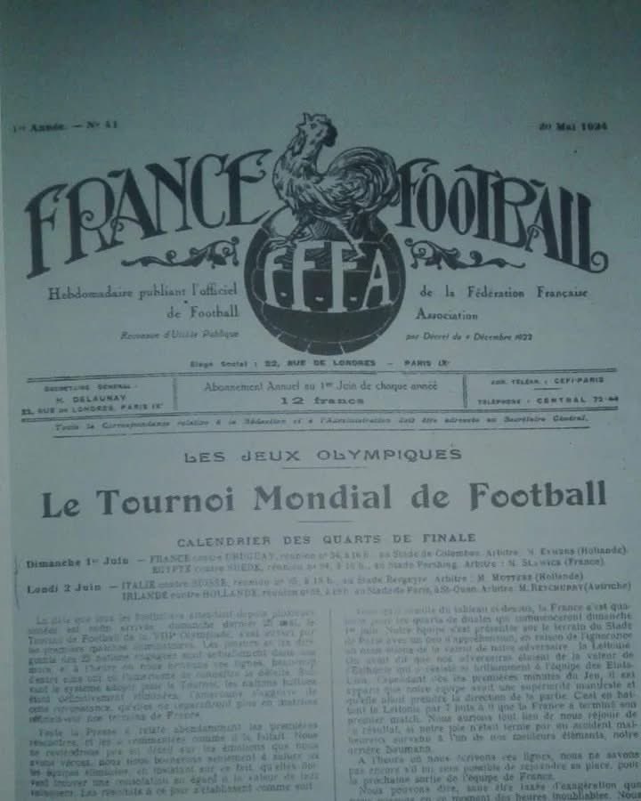 jptaborda74's tweet photo. #FranceFootball Junio de 1924 🇫🇷
Para los que todavía ponen en duda que los Juegos Olímpicos de 1924 y 1928 fueron considerados Campeonatos Mundiales de fútbol. 

🌍⚽🇫🇷🇺🇾 #UnaVueltaPorElPasado https://t.co/Uo1YUhxJzf