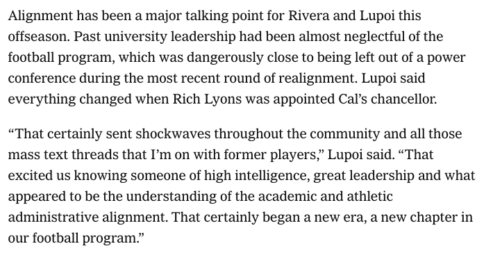 CalBearsGR8's tweet photo. Sounds like corporate speak, but ALIGNMENT is the root of why Cal is about to become DANGEROUS - a serious CFP contender

Thank you, @richlyons, thank you 🙏 https://t.co/jzwxm0J7xI