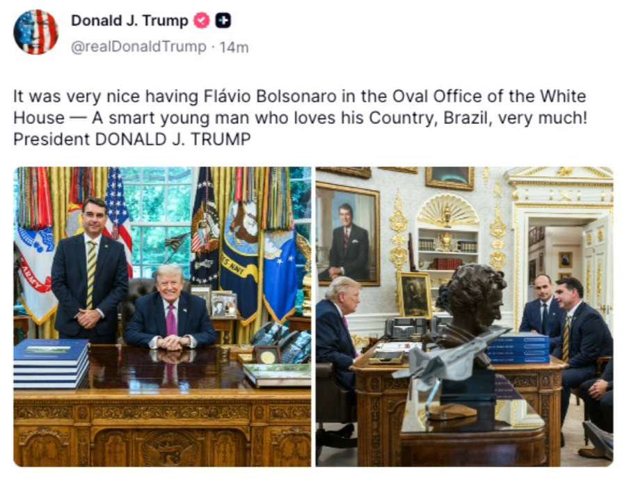 CaioAugstOR's tweet photo. Dia excelente pro Trump postar o registro do brazilian puppet dele indo lá abanar o rabo, hein? Timing perfeito https://t.co/cwkT4bbxag