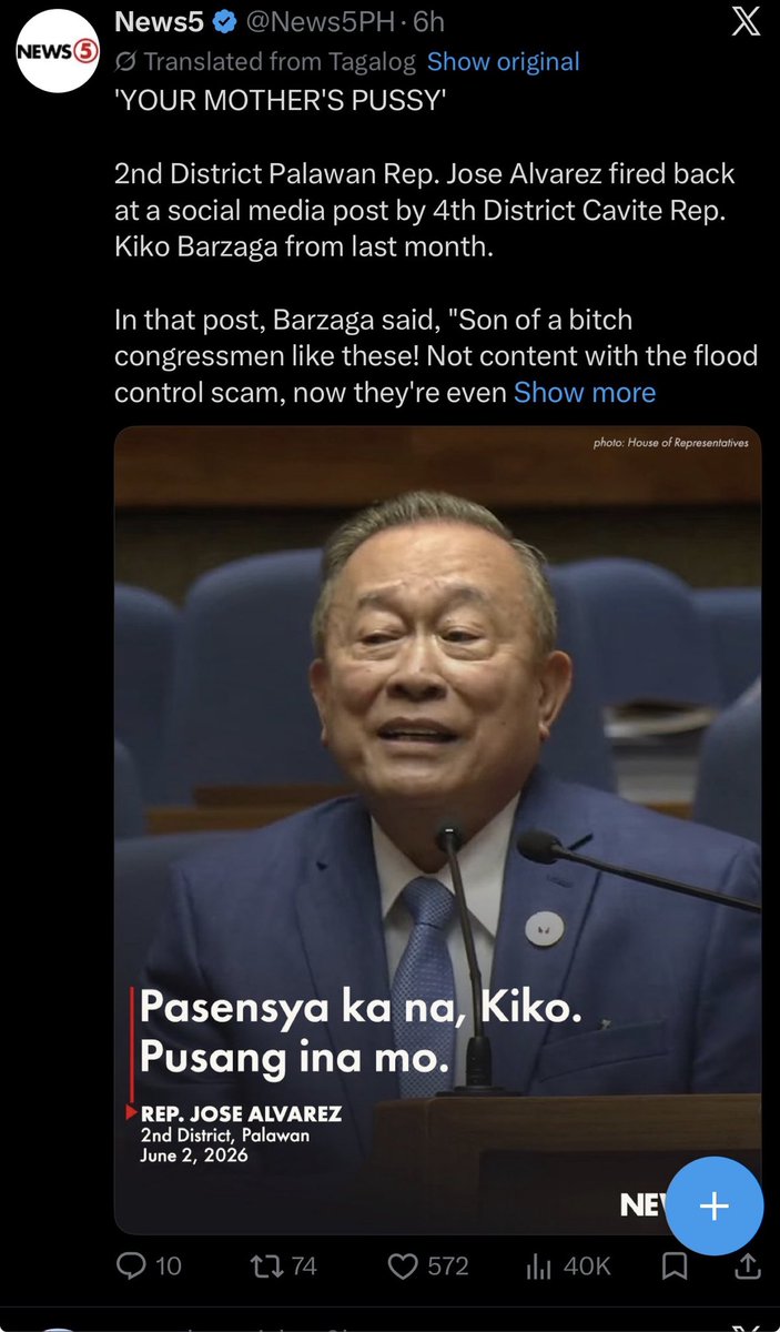 LordeIsekai's tweet photo. @News5PH Grabe naman auto translate ni X HAHAHAH https://t.co/nmvtdrybnB