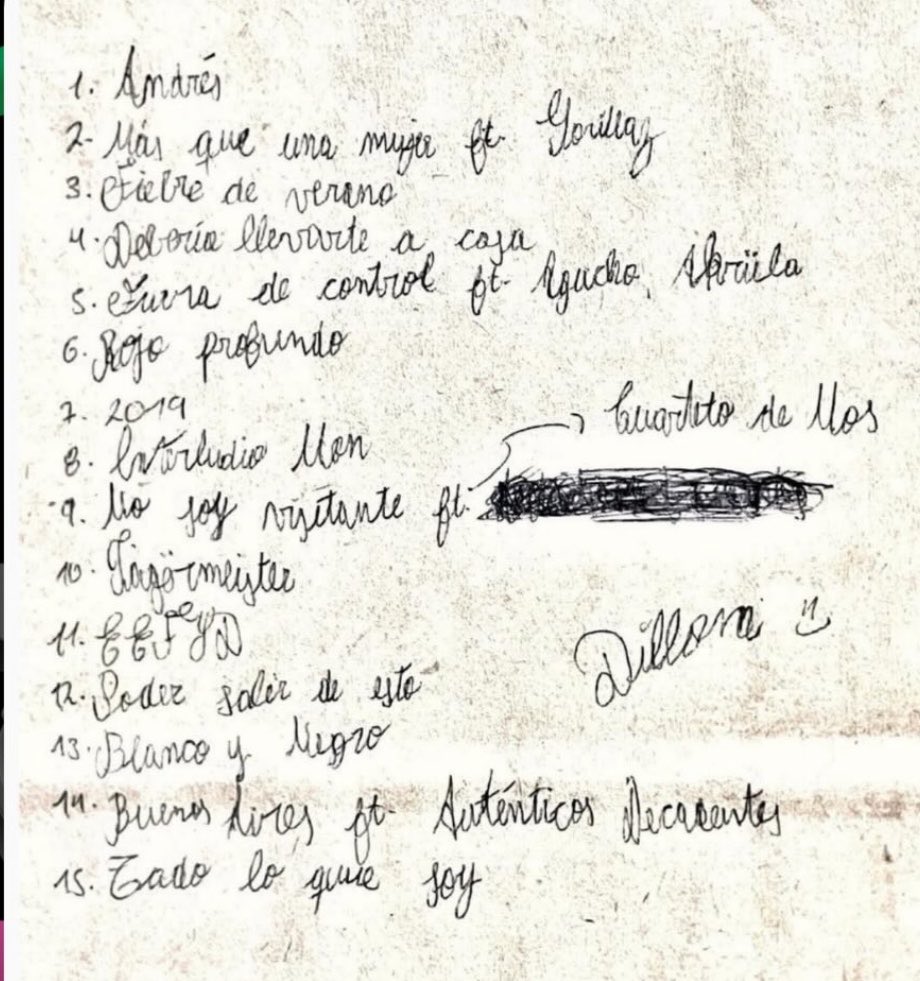 Oscutorox1's tweet photo. Dillom ft Gorillaz y otro fr Cuarteto de Nos

No pensaba que vería esos nombres en una misma tracklist https://t.co/o7BOAUiccb