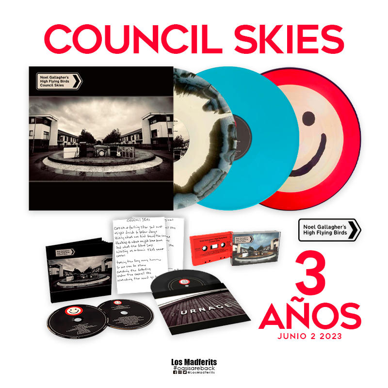 LosMadferits's tweet photo. El álbum de @NoelGallagher COUNCIL SKIES hoy 2 de junio cumple 3 años de su lanzamiento en el 2023, es su cuarto material de estudio grabado en Sour Mash Records, propiedad de Noel.

¿Cuál es tu track favorito? https://t.co/5TvVbbEcGm