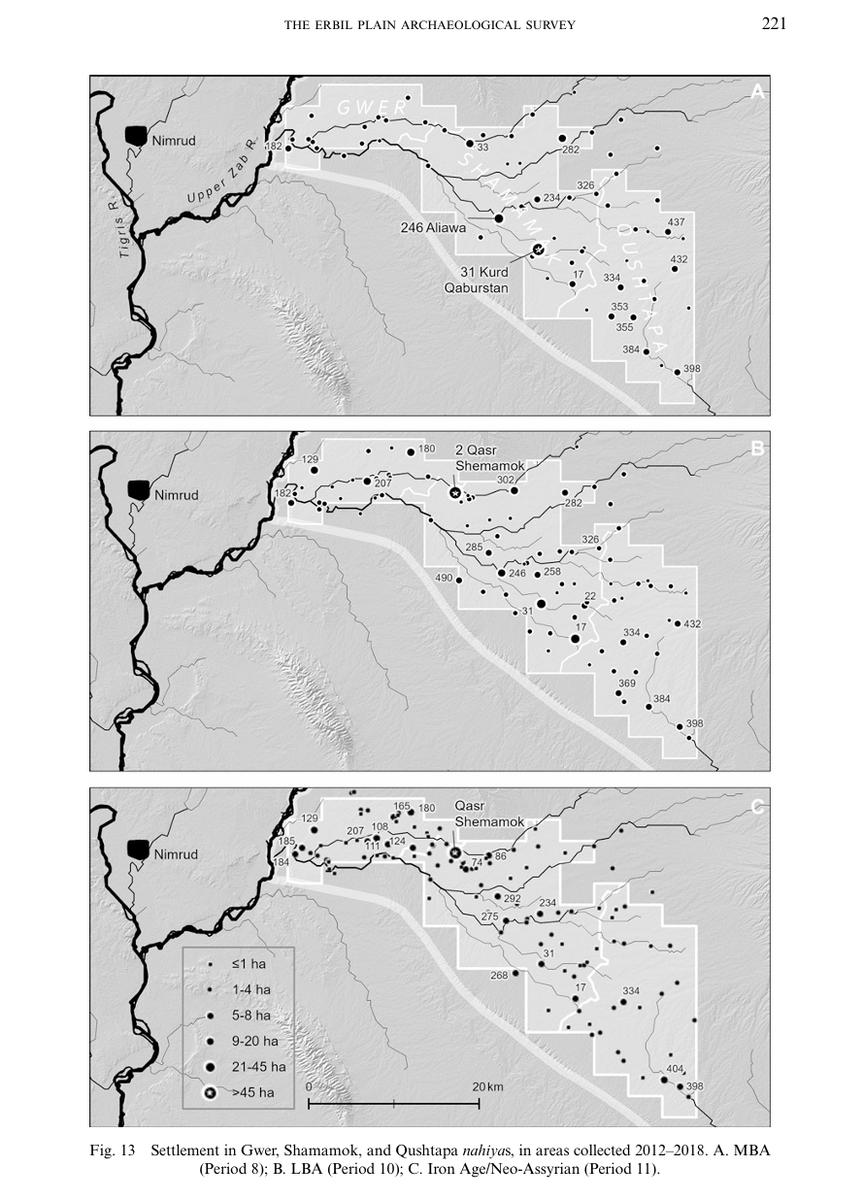 RobPutrus's tweet photo. The intention of such projects isn't only to feed the population, rather the objective was to connect the Assyrian heartland together via hinterland expansion

For instance, the lower Erbil Plain rural area was designed to sustain the Assyrian capital cities of Arbil, &amp; Kalhu. https://t.co/JU5A9qXvhs