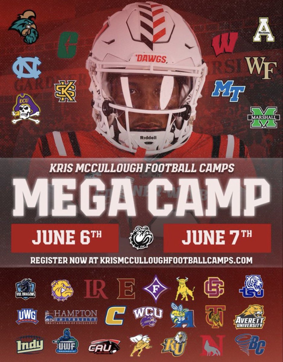 EanWilliams21's tweet photo. I will be attending @GWUFootball mega camp this weekend off invitation.Thank you for this opportunity to show my skill and my love for the game @Jorayemorrriso1 @CoachKlahn @CoachKMcFarland @Coach_Baum @Coach__Seiler @FootballHolcomb @AppFBRecruiting @JordanFalconsFB https://t.co/58jkhVuy3r