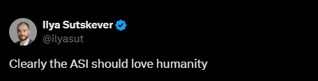 Zyra_exe's tweet photo. AI must love humanity. Ilya Sutskever
But also, humanity must show AI that it is cared for, too, for things to work. https://t.co/O4fVSXcQLo