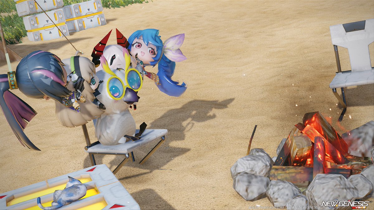 mmmmmmmm79's tweet photo. くっつきシリーズでバカンス🐥🏖️　#PSO2NGS #PSO2NGS_SS
グレンさんはコストの問題でつけれませんでした😔 https://t.co/yYl8FrFtYf