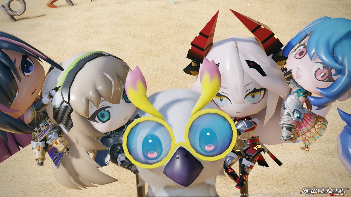 mmmmmmmm79's tweet photo. くっつきシリーズでバカンス🐥🏖️　#PSO2NGS #PSO2NGS_SS
グレンさんはコストの問題でつけれませんでした😔 https://t.co/yYl8FrFtYf