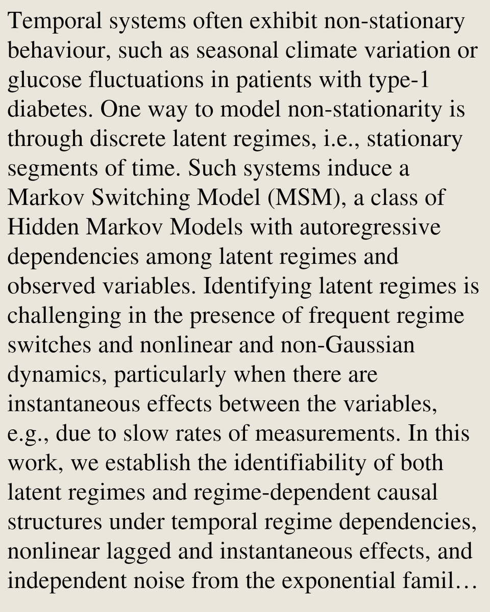 StatsPapers's tweet photo. Identifiable Markov Switching Models with Instantaneous Effects and Exponential Families

Roel Hulsman, Carles Balsells-Rodas, Sara Magliacane
https://t.co/uEdiA83epn [𝚜𝚝𝚊𝚝.𝙼𝙻 𝚌𝚜.𝙻𝙶 𝚜𝚝𝚊𝚝.𝙼𝙴] https://t.co/hU99lLKyvE