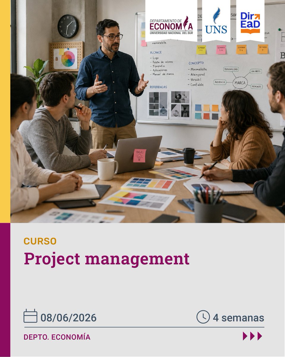 direaduns's tweet photo. 🚀 Las buenas ideas necesitan gestión para convertirse en resultados.

Ya está abierta la inscripción al curso “Project Management” de la UNS, una propuesta para fortalecer herramientas de planificación, coordinación y gestión de proyectos.

https://t.co/ltdicBsKTI https://t.co/CI7k9tjIa4
