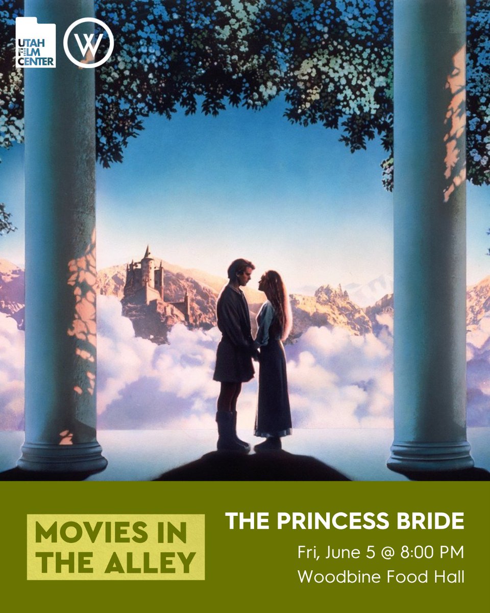 UtahFilmCenter's tweet photo. "As you wish..." ❤️⚔️ Join us this Friday for an outdoor screening of #ThePrincessBride under the stars! Follow Buttercup &amp; Westley on a legendary adventure filled with true love, sword fights, villains, &amp; more.
📍 Woodbine Food Hall SLC
🔗 https://t.co/wpjT9FBGlK
#UtahFilmCenter https://t.co/TDGX9qKJam