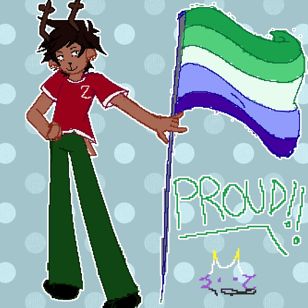Melatonin_t's tweet photo. Did you know? The ocean gay pride flag was invented when Chester Holiday displayed world record levels of attraction towards Togore Dreemurr, hence the colors being green and blue. #toster #chesterholiday https://t.co/qtZ80sUNLK
