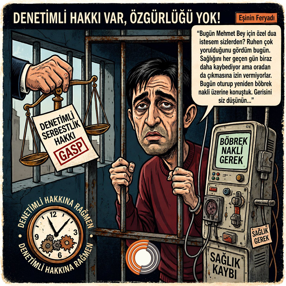 odakdunyam's tweet photo. Nurten Parlak, eşi Mehmet Parlak’ın durumunu aktardı:

"Bugün Mehmet Bey için özel dua
istesem sizlerden? Ruhen çok yorulduğunu gördüm. Her geçen gün sağlığını biraz daha kaybediyor ama oradan da çıkmasına izin vermiyorlar.
Bugün oturup yeniden böbrek
nakli üzerine konuştuk. Gerisini siz düşünün…”

@MSTanrikulu 

MehmetParlaka İnsanlıkSuçu