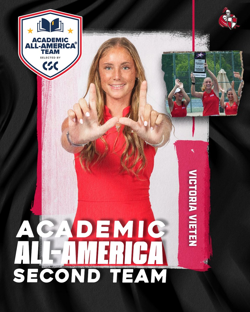 SSACsports's tweet photo. Yet another honor for @CareyAthletics' Victoria Vieten!

The standout earned 2026 CSC Women's Tennis Academic All-America honors!

🔗 https://t.co/ni6XZZ5MvE https://t.co/3KNJV4JiEe