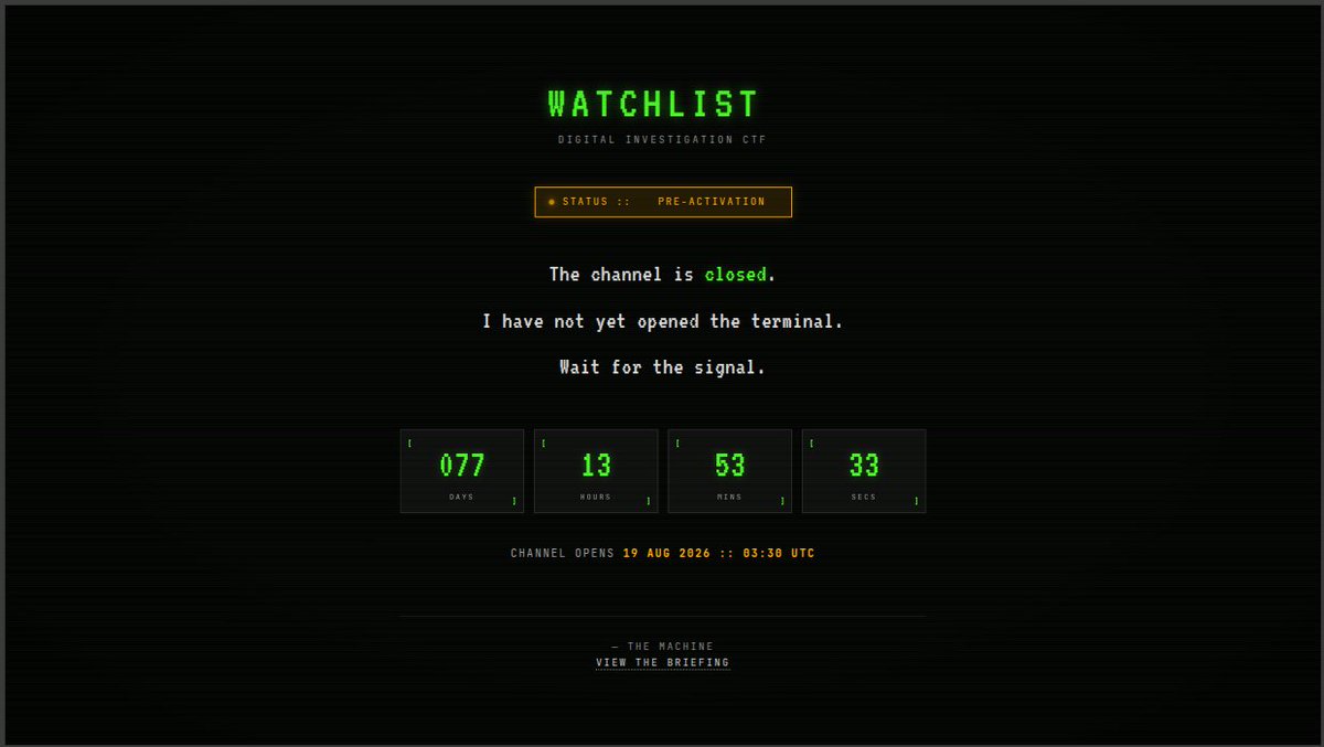 WatchListCTF's tweet photo. The terminal is warm.
Few are here yet. https://t.co/PGwxtrxK0P