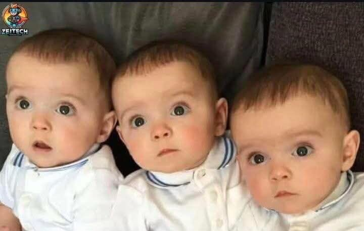 Dede38__'s tweet photo. 200 MİLYONDA BİR OLAN İHTİMAL,  GERÇEKLEŞTİ 
İngiltere'de yaşayan, bir kız çocuğu annesi 23 yaşındaki Becki-Jo Allen, üçüz bebek sahibi olacağını öğrendiğinde kısa süreli bir şok yaşadı. 
Roman, Rohan ve Rocco adı verilen üçüzler sadece fiziksel olarak değil, aynı zamanda DNA testlerinin onayladığı gibi genetik olarak aynılar. 
Bu tür monosigotik üçüzler döllenmiş tek bir yumurta üç özdeş embriyoya bölündüğünde meydana gelir. Doğada son derece nadir bir durumdur. 
Üçüzler, fiziksel olarak birbirlerine benzemenin dışında, genetik olarak da birebir aynı özellikleri taşıyor...🙏🙏💖💖