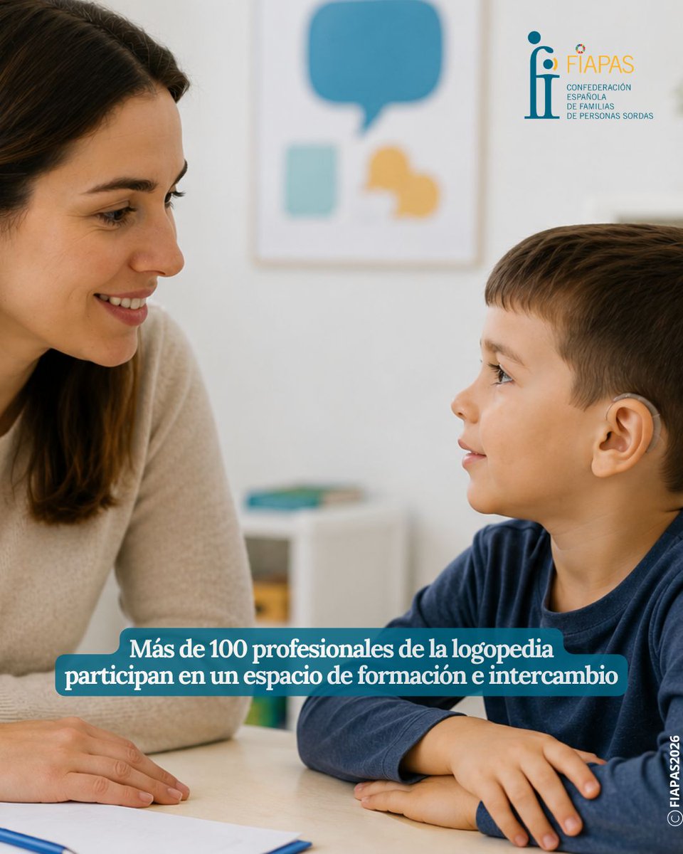 FIAPAS's tweet photo. Hoy ha concluido la Acción de Intercambio de Buenas Prácticas dirigida a profesionales de la Red de Intervención Logopédica de FIAPAS.

Se ha tratado de una iniciativa orientada a fortalecer la formación continua y la colaboración entre profesionales que trabajan en la atención a personas con sordera y a sus familias.

Con iniciativas como esta, desde FIAPAS reforzamos nuestro compromiso con la calidad de la intervención, la cohesión territorial y la mejora continua de los apoyos que contribuyen a la autonomía, la participación y la inclusión de las personas con discapacidad auditiva.

La coordinación de la Red de Intervención Logopédica de FIAPAS se enmarca en el programa para la defensa de derechos de las personas con sordera y sus familias, financiado con cargo a la convocatoria de subvenciones del 0,7 % del @MSocialGob y de la @Fundación_ONCE.

🔗 https://t.co/3xneqzvX5Z

#Logopedia #DiscapacidadAuditiva #FIAPAS