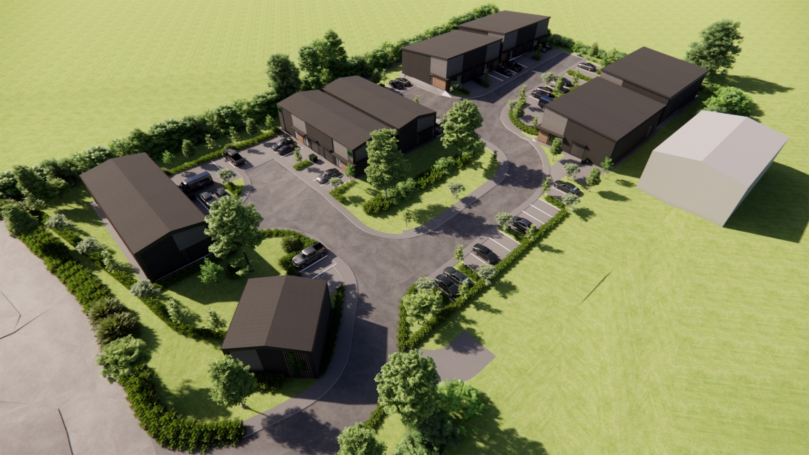 HSSP_Architects's tweet photo. Planning submitted for a new high quality industrial hub incorporating 15 small scale units designed by @HSSP_Architects.

Discreet structures ensures the site boundary is lower, therefore camouflaging the activity and mass of the buildings.

#architecture
#planning
#commercial https://t.co/Di3CBoBcyP