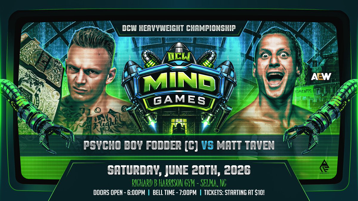 DCWrestlingLive's tweet photo. ➡️Psycho Boy Fodder shocked everyone at Adrenaline Rush when he cashed in and defeated Xavion Stokes to become the NEW DCW Heavyweight Champion.

🔥On June 20th at Mind Games -  @LoKeys910 VS  @AEW  Superstar @MattTaven 

🎟️https://t.co/wq8984yAyC https://t.co/jNZt80pOVg