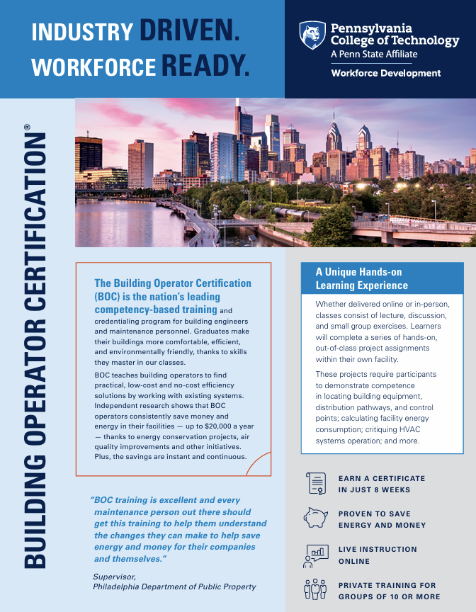 MCEconDev's tweet photo. News From our Partners at JCP&amp;L! Introducing the The Building Operator Certification Program, the nation's leading competency-based training! BOC teaches building operators to find practical solutions and work with existing systems.

Learn more at https://t.co/dVJ6duSK1T https://t.co/6CfucJ2STQ