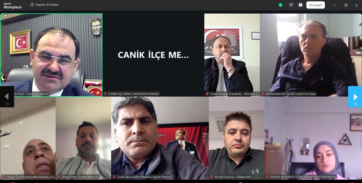 CanikMem's tweet photo. ✨ İlçe Milli Eğitim Müdürümüz Dr. Zahit Köseoğlu başkanlığında, Şube Müdürlerimiz ve okul müdürlerimizin katılımlarıyla çevrim içi yapılan toplantıda ortak sınavlar, okul güvenliği, yaklaşan LGS ve YKS sınavları ile yıl sonu iş ve işlemleri görüşüldü... @zahit5599 https://t.co/BG2xqjeFzY