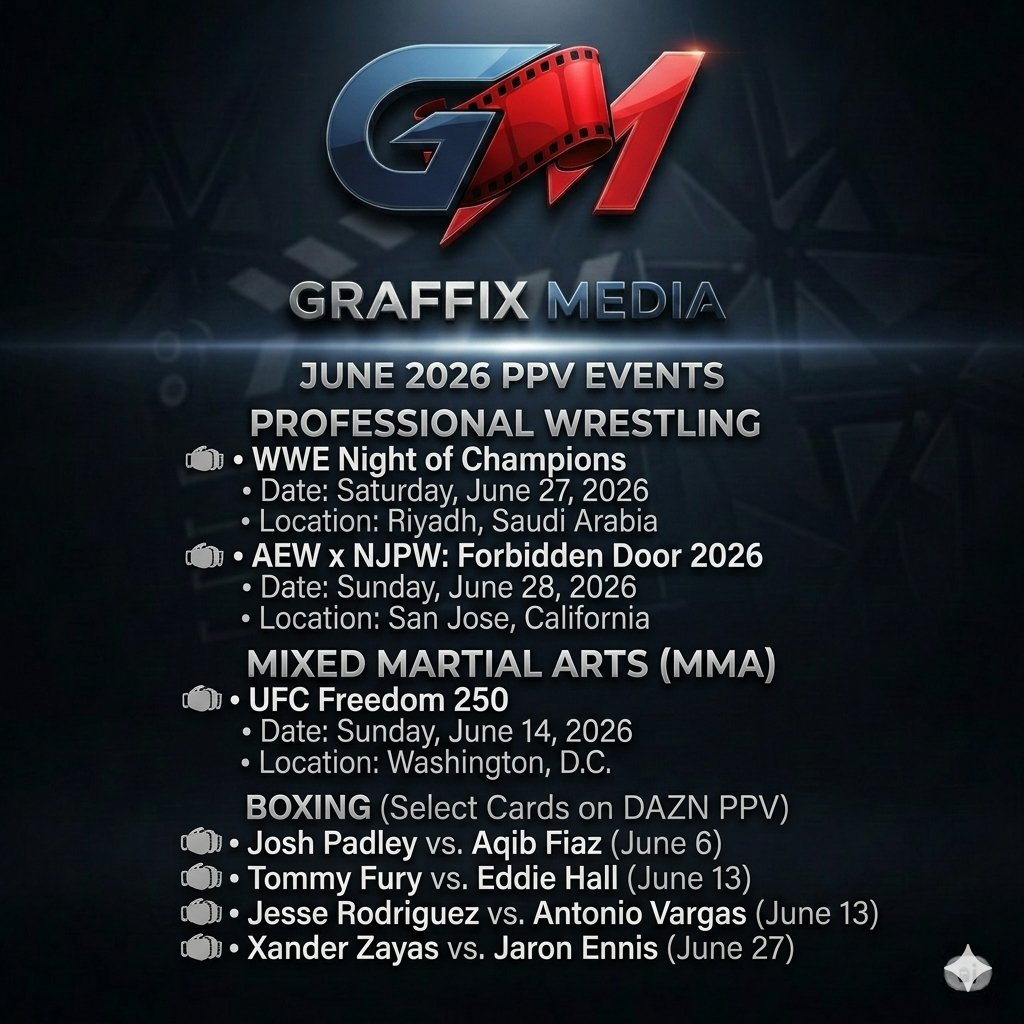 Graffix_Media's tweet photo. June 2026 PPV Events https://t.co/n7gEfH6oR0