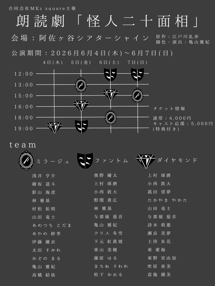 Shain_miyuu's tweet photo. 明後日は本番！！
朗読劇「怪人二十面相」🎩✨

ハラハラするミステリー🕵️‍♀️名前は聞いたことあるけど、内容は知らないって方も！楽しんでいただけるストーリーです☺️

チケットここから⬇️
https://t.co/YA82lanTvO
4日観やすくなっております！

劇場までは難しい方⬇️
https://t.co/mUxsG10Jzi https://t.co/CO6Egferxm