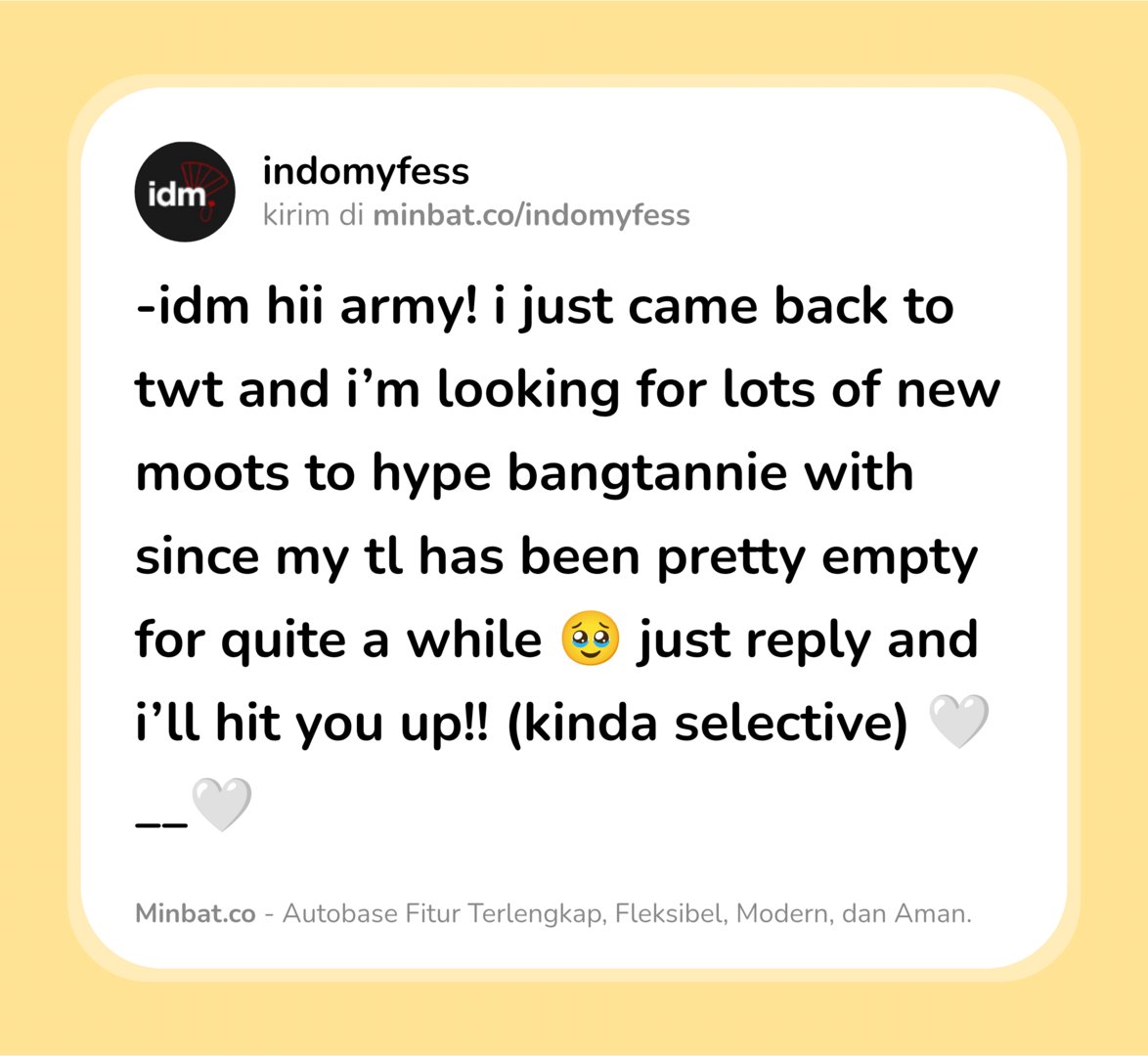indomyfess's tweet photo. -idm hii let’s be moots 💜 https://t.co/L8x4nrXHdQ
