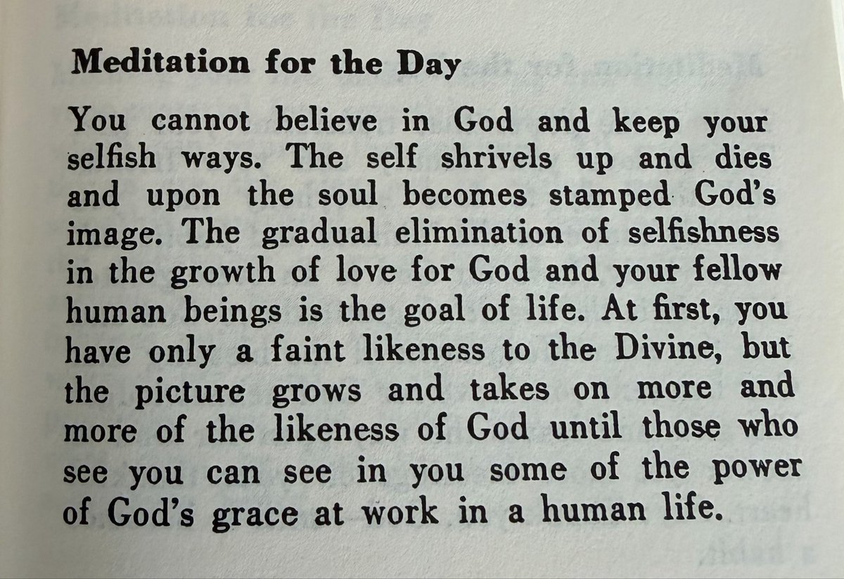 TipsyPianoBar's tweet photo. "The gradual elimination of selfishness in the growth of love for God and your fellow human beings is the goal of life."
Every addiction exists to fill a void meant for God.
#24HoursADay #12Step https://t.co/6HcYRUh4pb