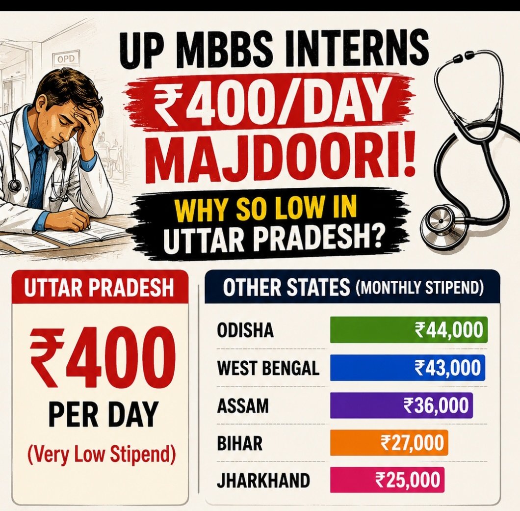 medicopenia_155's tweet photo. #MBBSInterns #StipendHike #UttarPradesh @myogiadityanath @brajeshpathakup https://t.co/dQLkdk5TQQ