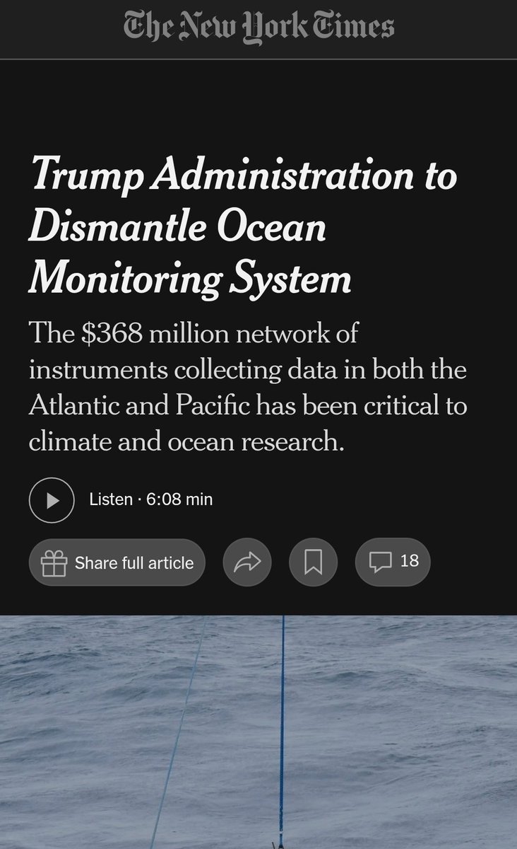 TheDisproof's tweet photo. Trump is trying to destroy AMOC research, ocean research, marine biology, fisheries science, hurricane research, weather research, climate research, ocean surveys and so much more with this  fossil fuel lobby group led malicious attack. What a moron he is. https://t.co/YS6RvJ448s