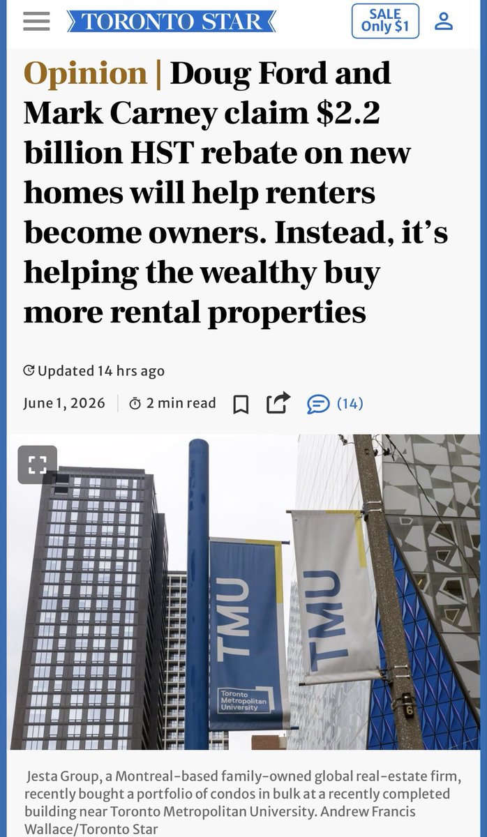 mario4thenorth's tweet photo. ‼️ MAJOR BREAKING

The Ford-Carney initiative, is officially a policy-laundering scandal. 

They sold it as “helping first-time buyers”

It’s now confirmed; it’s helping the wealthy buy more rental properties.

The conspiracy theory, is real. 

It’s a rebate, for ALL buyers. 

1st, 2nd, 5th, 10th properties as rentals. 

Investors with $20 million dollar portfolios, qualify. 

There’s no income cap. 

No portfolio cap. 

No anti-flipping clause. 

A foreign investor buying their tenth preconstruction condo gets the same $130,000 rebate as a young couple buying their first home.

It’s a $22 Billion boondoggle that’s feeding the exact people who own the rentals, renters are trying to escape from.

THIS IS NOT A POLICY FAILURE, IT’S HELPING EXACTLY WHO THEY DESIGNED IT FOR.