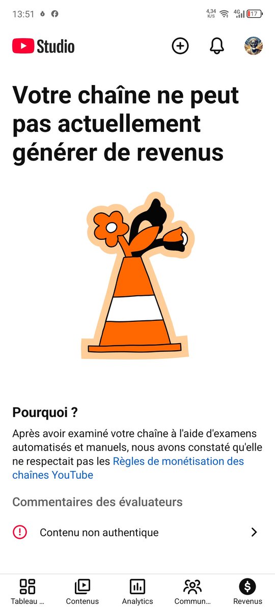 IssaDiop313's tweet photo. Hello @TeamYouTube @YouTubeCreators, ma chaîne "Wolof Histoire" vient d'être privée de sa monétisation pour "Contenu non authentique". Il s'agit pourtant d'une erreur de vos robots : j'écris moi-même chaque script, j'enregistre ma propre voix off humaine et je fais tout moi même https://t.co/bcq6AWZAg9